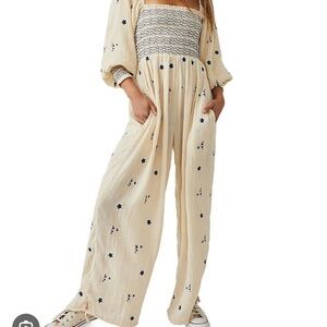 Free People Dahlia Embroidered Jumpsuit